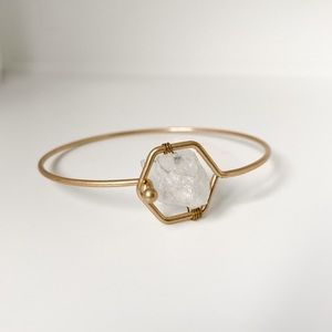 New Faceted Quartz Bangle Bracelet